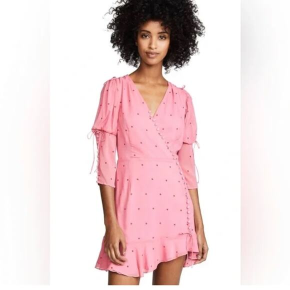 For Love and Lemons Pink Rosie Button Mini Dress - Picture 6 of 13